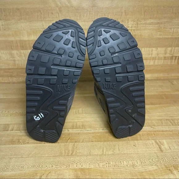 Original Womens Nike  Air Max 90 Trainers Pure Platinum Dark Grey 325213 035 - Picture 5 of 8